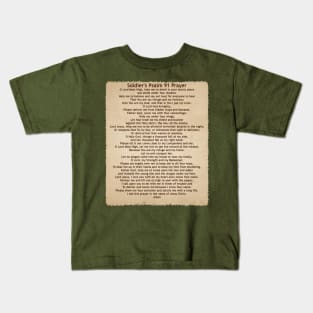 Soldier's Prayer - A Psalm 91 Prayer for Soldiers on T-shirts Kids T-Shirt